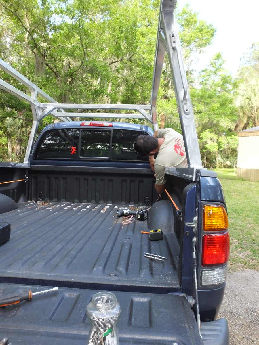 Aluminum lumber ladder rack welded, fabricated in st Augustine.