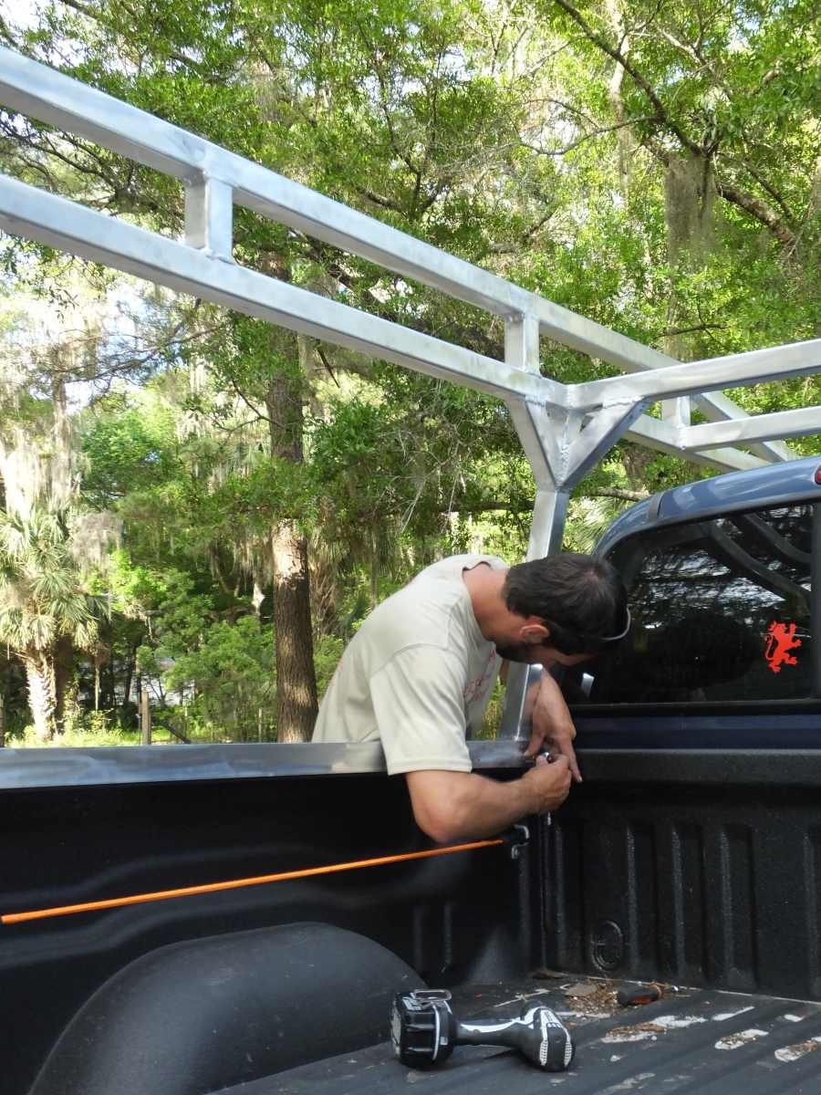 Aluminum lumber ladder rack welded, fabricated in st Augustine.