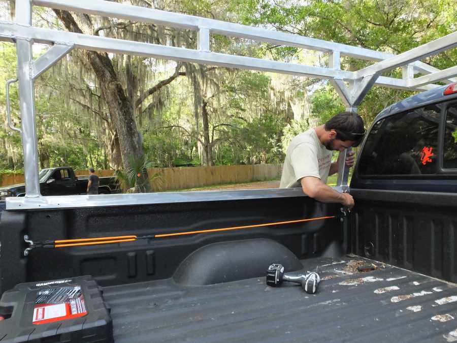 Aluminum lumber ladder rack welded, fabricated in st Augustine.