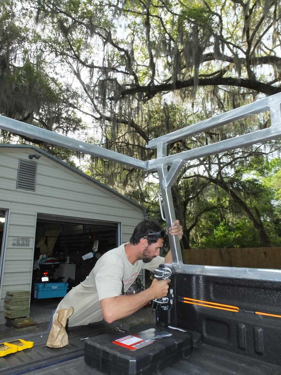 Aluminum lumber ladder rack welded, fabricated in st Augustine.