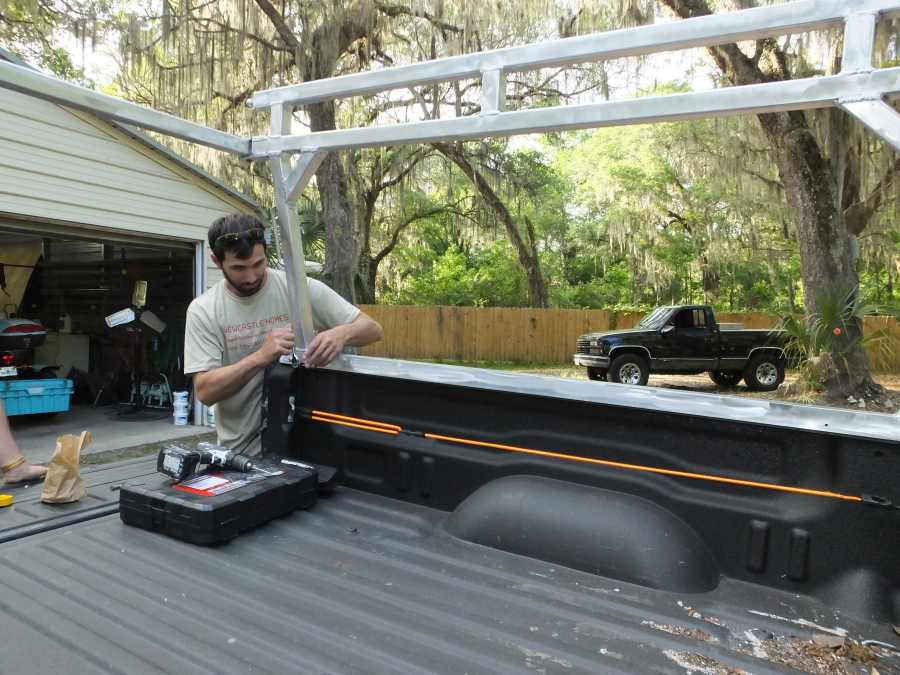 Aluminum lumber ladder rack welded, fabricated in st Augustine.