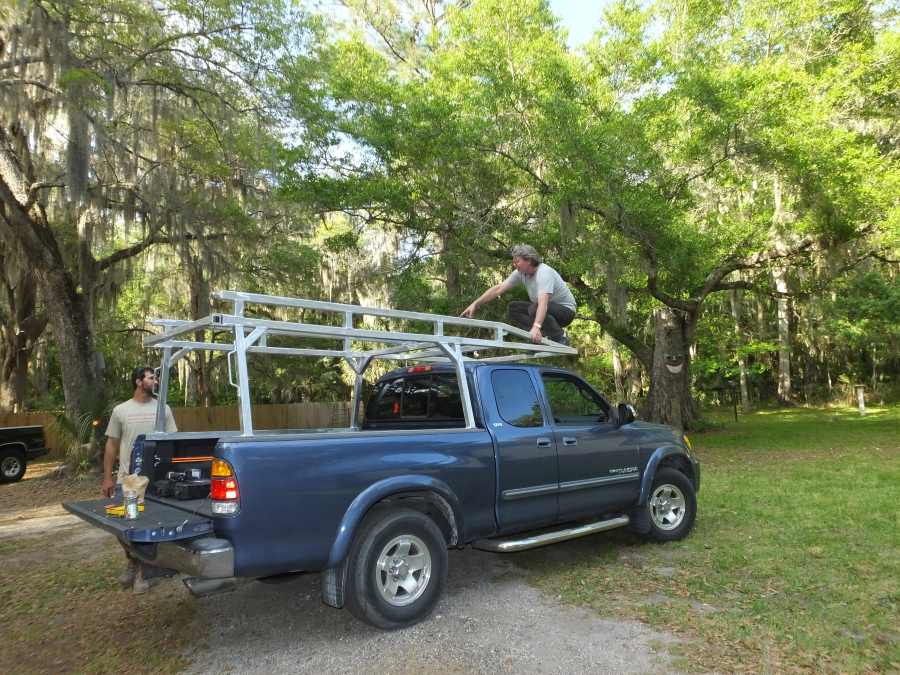 Aluminum lumber ladder rack welded, fabricated in st Augustine.