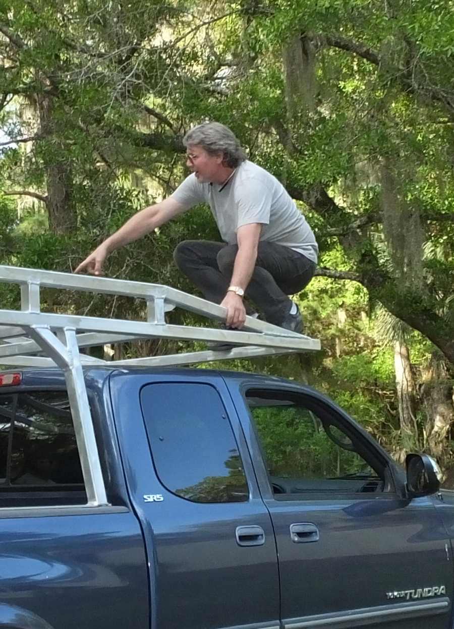 Aluminum lumber ladder rack welded, fabricated in st Augustine.