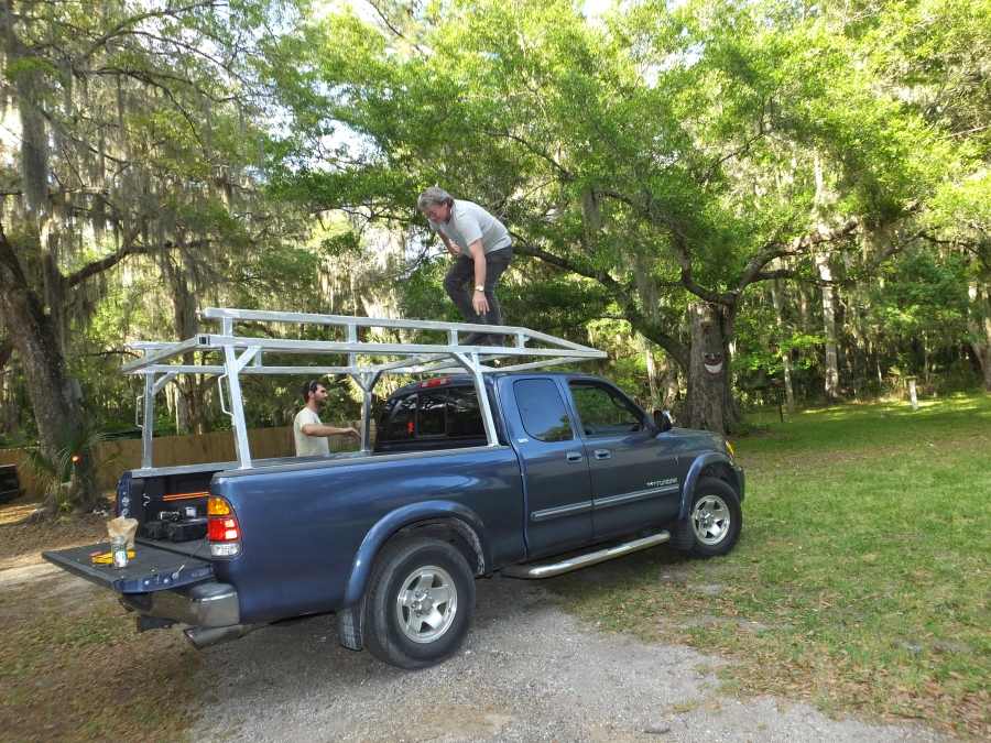 Aluminum lumber ladder rack welded, fabricated in st Augustine.