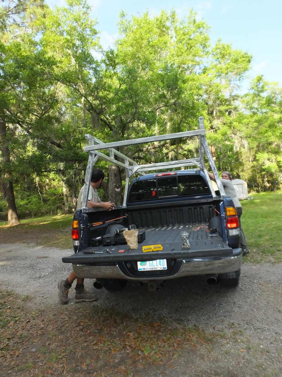 Aluminum lumber ladder rack welded, fabricated in st Augustine.