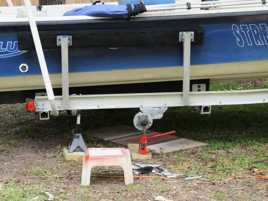 adding an extra axle to an aluminum boat trailer in st augustine fl. 
