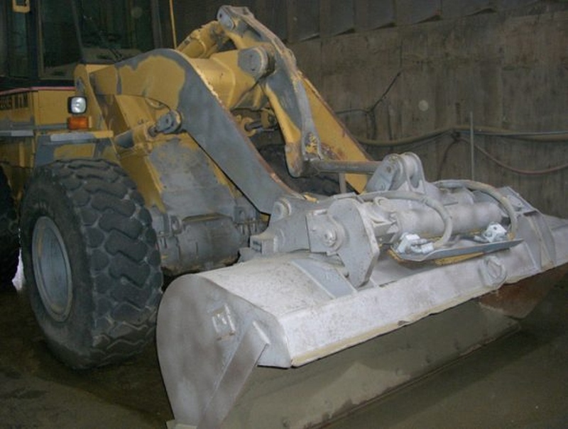 Loader partially sandblasted