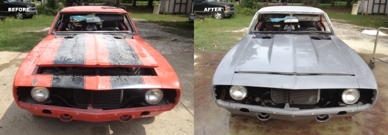 Before and after car restoration